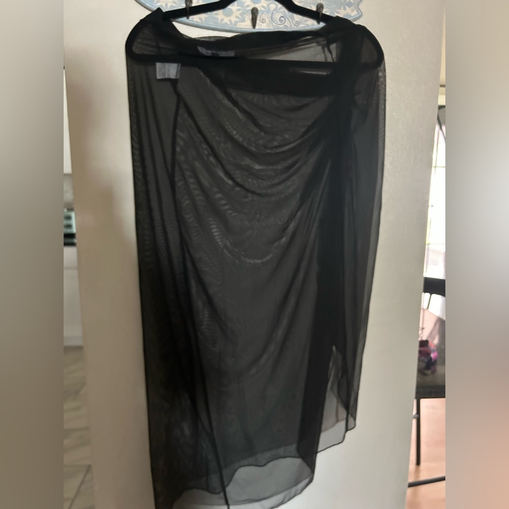 Black Long Sheer Skirt